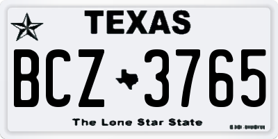 TX license plate BCZ3765
