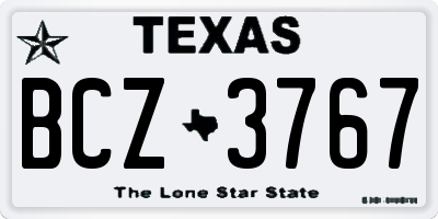 TX license plate BCZ3767