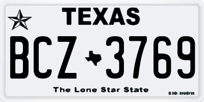 TX license plate BCZ3769