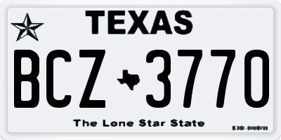 TX license plate BCZ3770