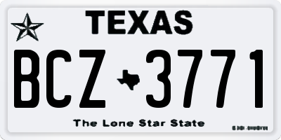 TX license plate BCZ3771