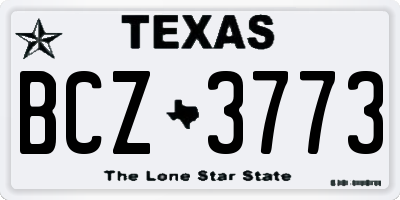 TX license plate BCZ3773