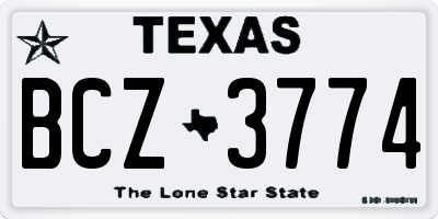 TX license plate BCZ3774