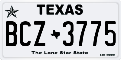 TX license plate BCZ3775