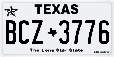 TX license plate BCZ3776