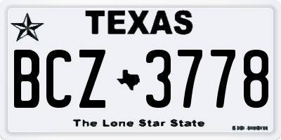 TX license plate BCZ3778