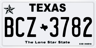 TX license plate BCZ3782