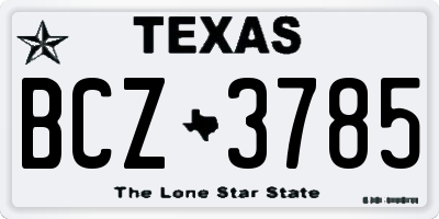 TX license plate BCZ3785