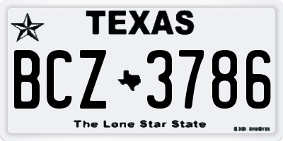 TX license plate BCZ3786