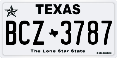 TX license plate BCZ3787
