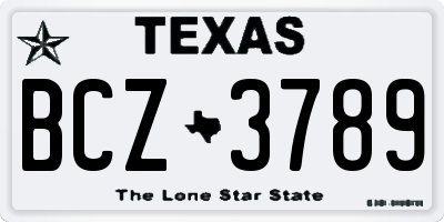 TX license plate BCZ3789