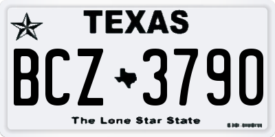 TX license plate BCZ3790