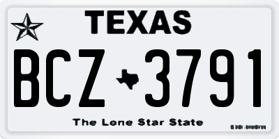 TX license plate BCZ3791