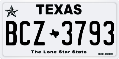 TX license plate BCZ3793