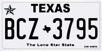 TX license plate BCZ3795