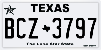 TX license plate BCZ3797
