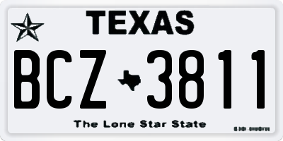 TX license plate BCZ3811