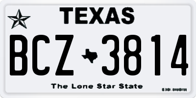TX license plate BCZ3814