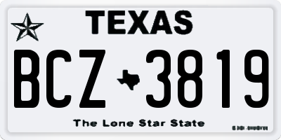 TX license plate BCZ3819