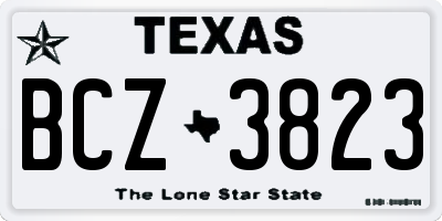 TX license plate BCZ3823