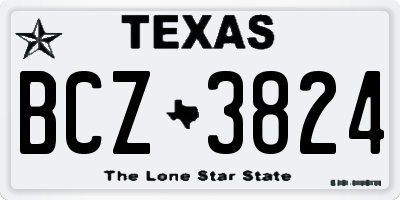 TX license plate BCZ3824