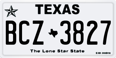 TX license plate BCZ3827