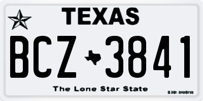 TX license plate BCZ3841