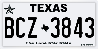 TX license plate BCZ3843
