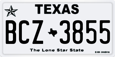 TX license plate BCZ3855