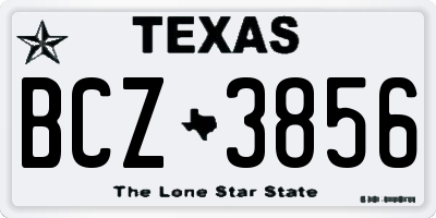 TX license plate BCZ3856