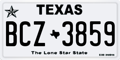 TX license plate BCZ3859