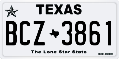 TX license plate BCZ3861