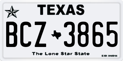 TX license plate BCZ3865