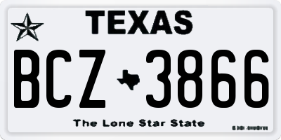 TX license plate BCZ3866
