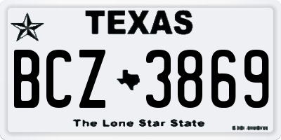 TX license plate BCZ3869