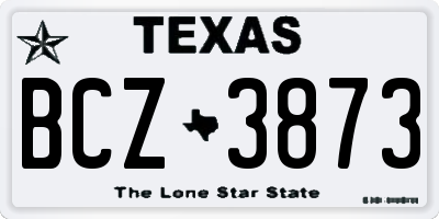 TX license plate BCZ3873