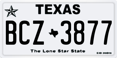 TX license plate BCZ3877