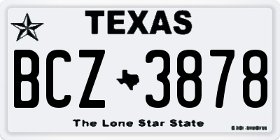 TX license plate BCZ3878