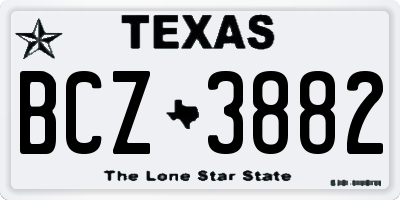 TX license plate BCZ3882