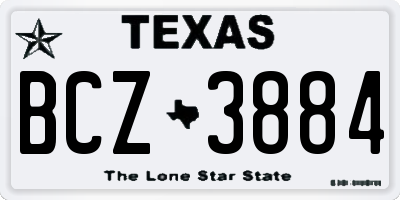 TX license plate BCZ3884