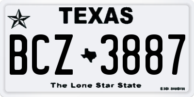 TX license plate BCZ3887