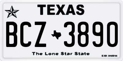TX license plate BCZ3890