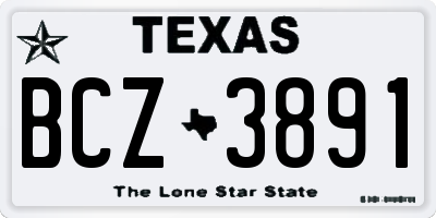 TX license plate BCZ3891