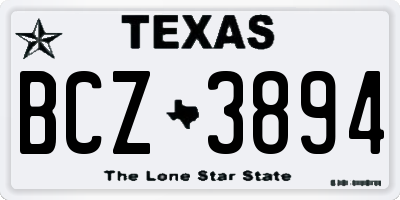 TX license plate BCZ3894