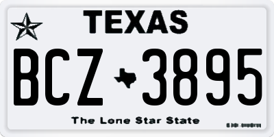 TX license plate BCZ3895