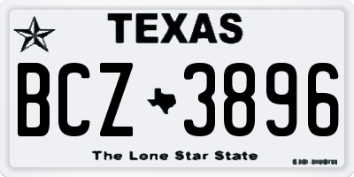 TX license plate BCZ3896