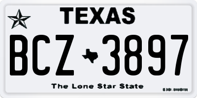 TX license plate BCZ3897