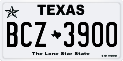 TX license plate BCZ3900