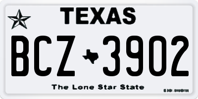 TX license plate BCZ3902