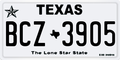 TX license plate BCZ3905